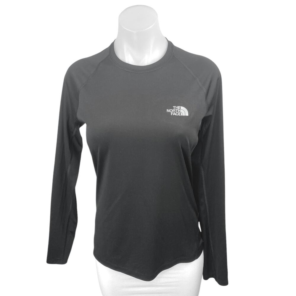 The North Face Women's Black Long Sleeve Logo Base Layer T Shirt Tee Top Size M